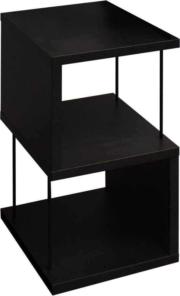 Standregal Beistellregal Raumteiler Bücherregal Holzregal Regal "Drum III" Schwarzstahl