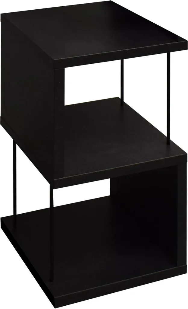 Étagère sur pied Drum en acier noir style industriel - 33x65x33 cm