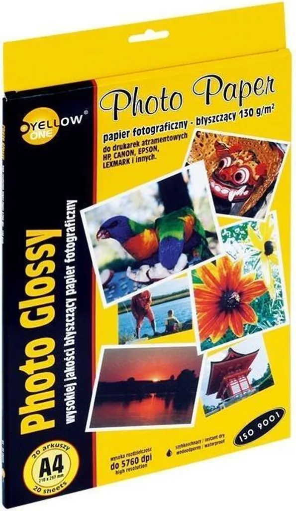 Carta fotografica A4/20pz lucida 130g GIALLO UNO