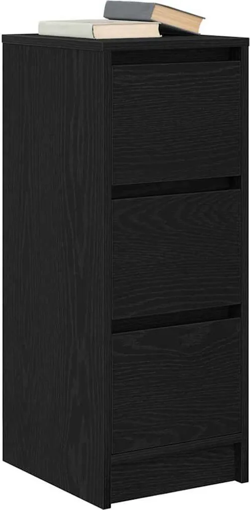 Mobiletto Contenitore Nero 29,5x34x76 cm - vidaXL Look Rovere - 3