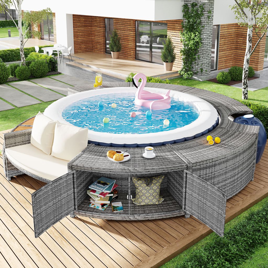 Flieks Whirlpool Umrandung Rund, Poolumdrang Produktbild 2