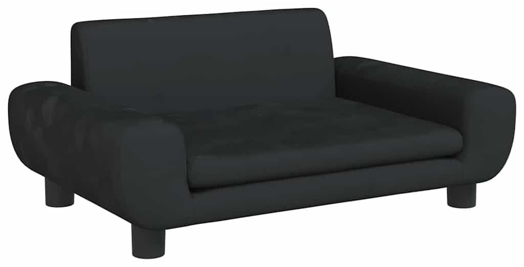 vidaXL Pelíšek pro psy černý 70x45x33 cm Velvet Obrázek produktu 