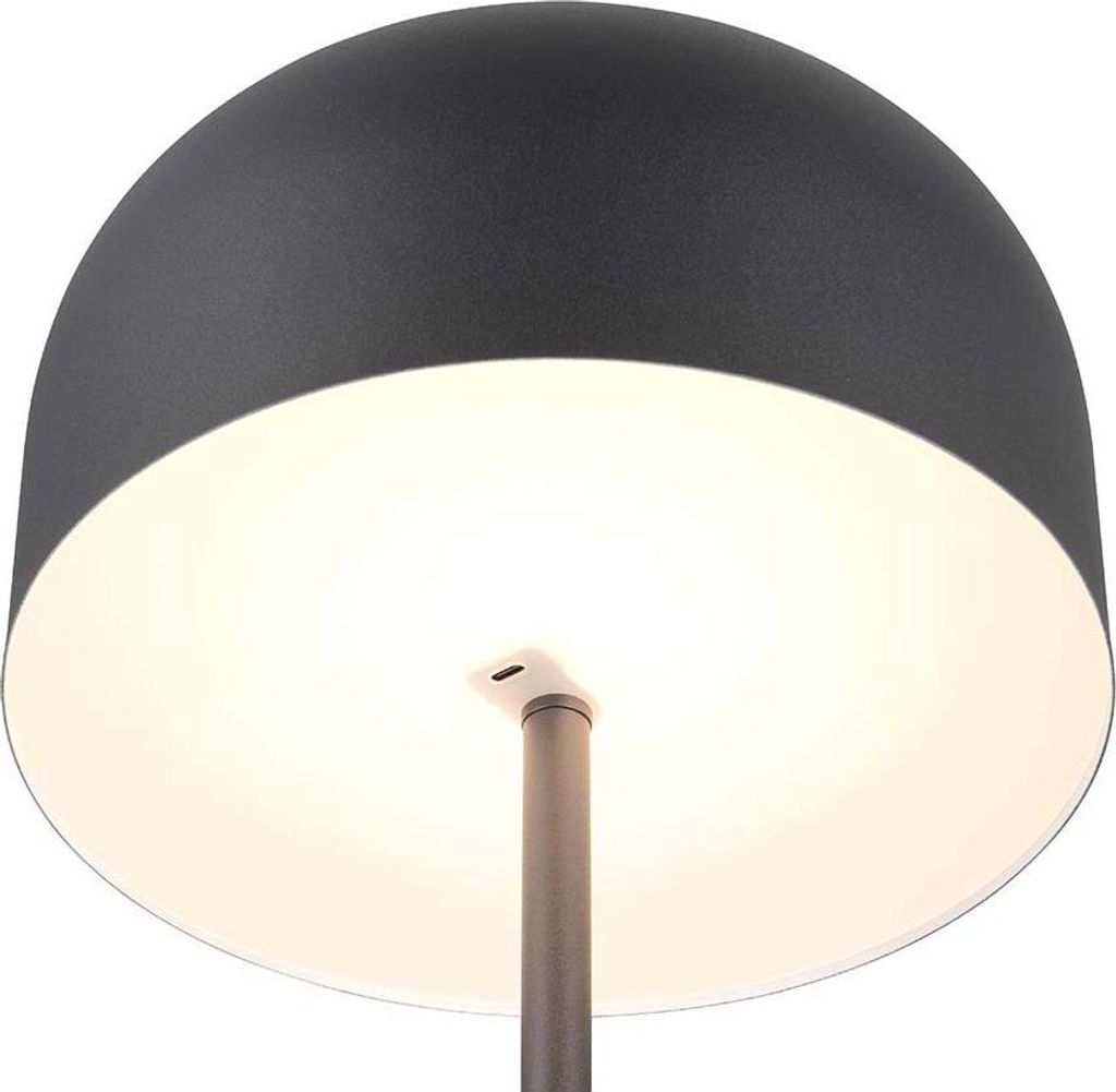 LED Stehleuchte, Touchdimmer, Akku, USB, schwarz, H 147 cm