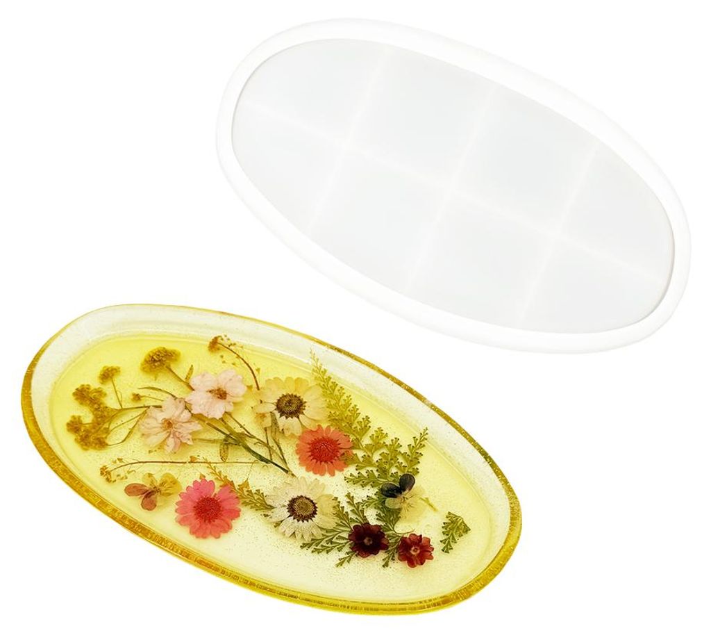 Reslin Silikonform kreative Gießform ovale Schale 23,7x13cm