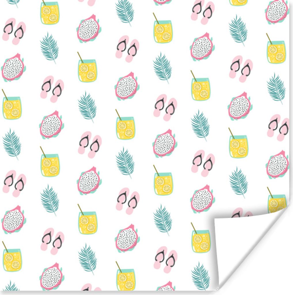 MuchoWow Poster Sommer - Pastell - Muster 30x30 cm - Wandposter - Printing
