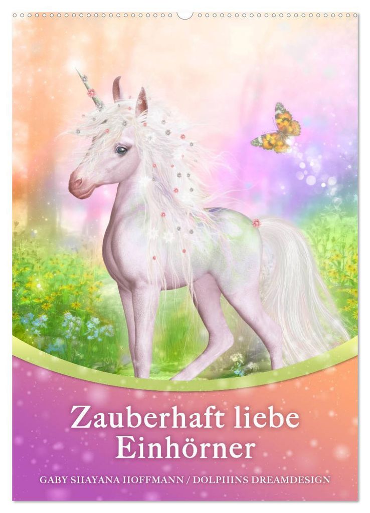 Zauberhaft liebe Einhörner - Kalender (Wandkalender 2027 DIN A2 hoch), CALVENDO Monatskalender