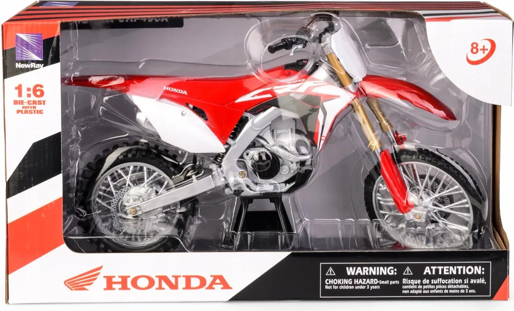 Moto Honda CRF450R 2018 miniature 1:6 réplique de collection rouge