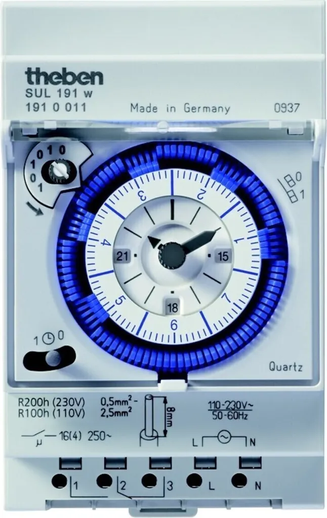 Horloge programmable Wed SUL 191 w - Minuterie Rail DIN 110-230V AC
