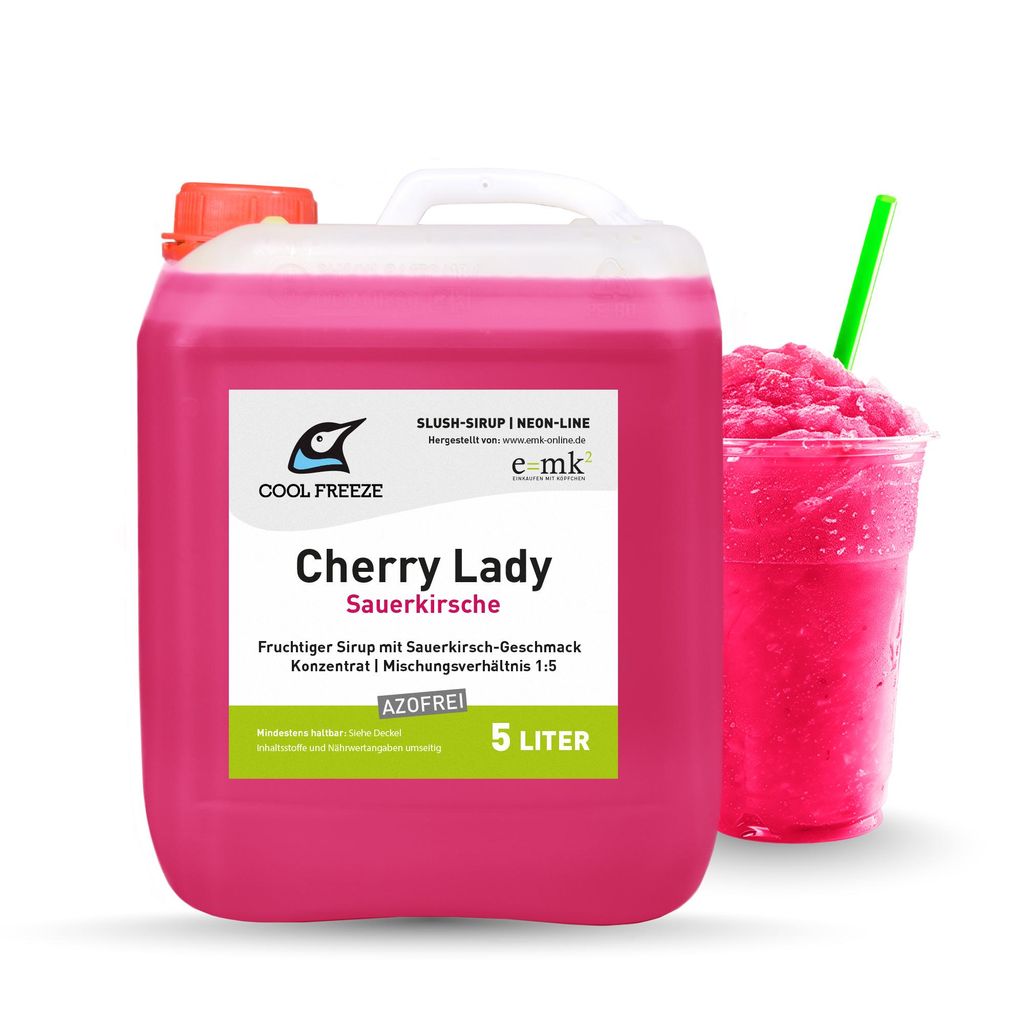 Slush-Sirup Eis Cherry Lady (Kirsche) | Konzentrat Azofrei | 5 Liter direkt vom Hersteller –