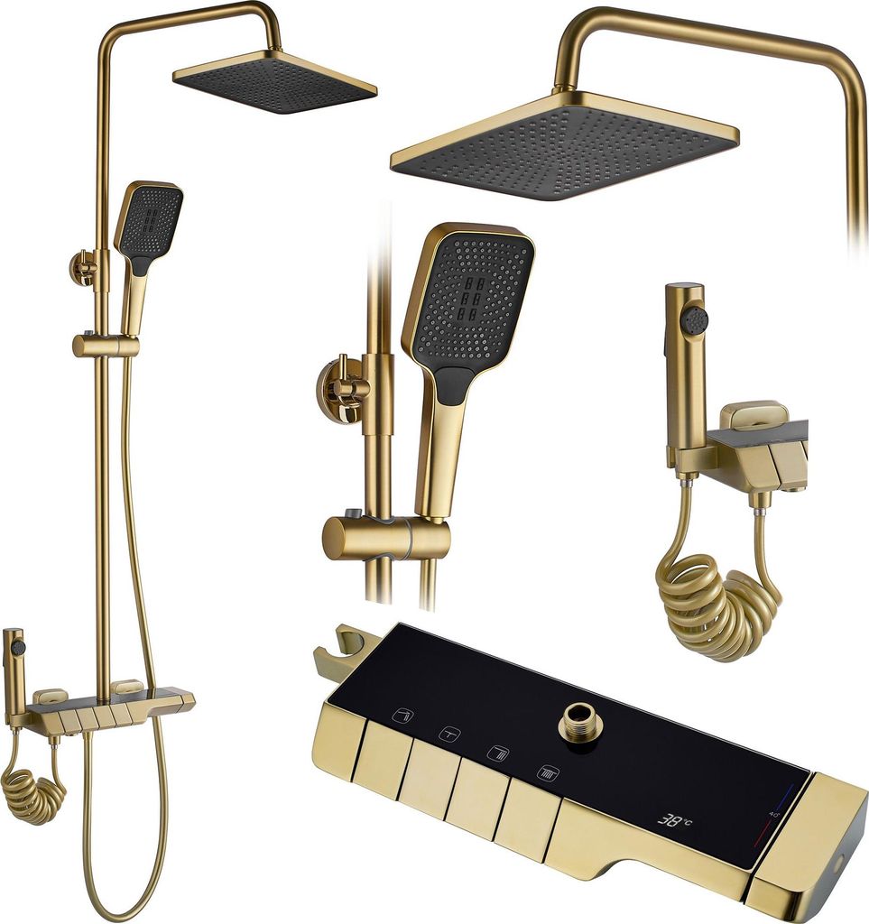 Rea Duschgarnitur mit Thermostat ROB Gold Brush
