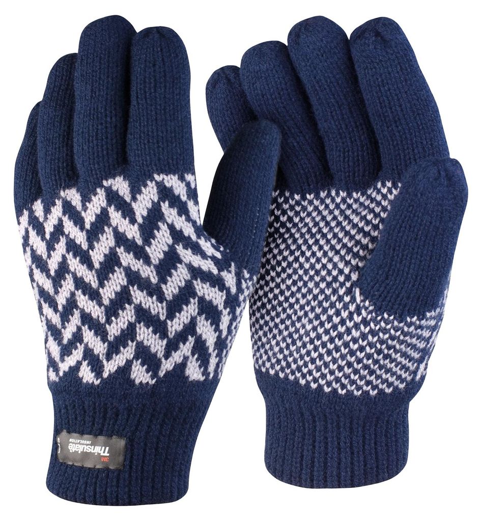 Result Winter Essentials - Herren/Damen Uni Gemustert - Handschuhe, Thinsulate LT1002 (S-M) (Marineblau)