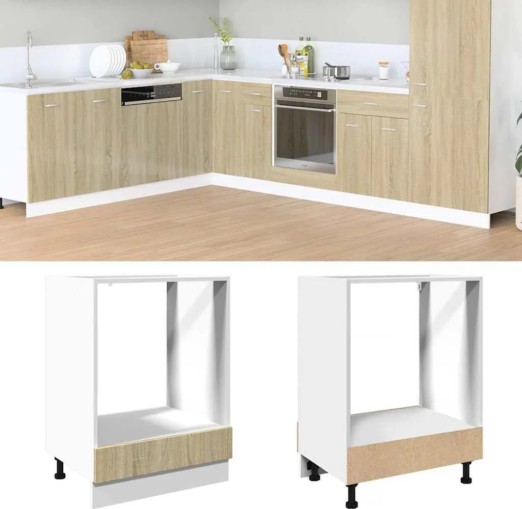 Meuble bas de cuisine pour cuisinière coloris chêne Sonoma 60 cm