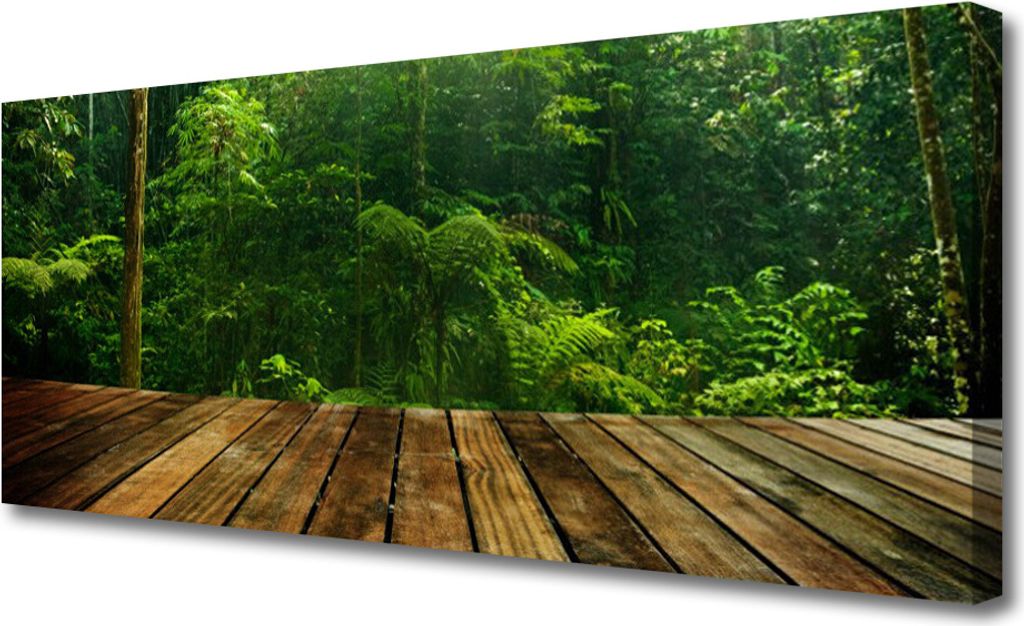 Tulup Leinwand-Bilder 125x50 Wandbild Canvas Kunstdruck Wald Natur