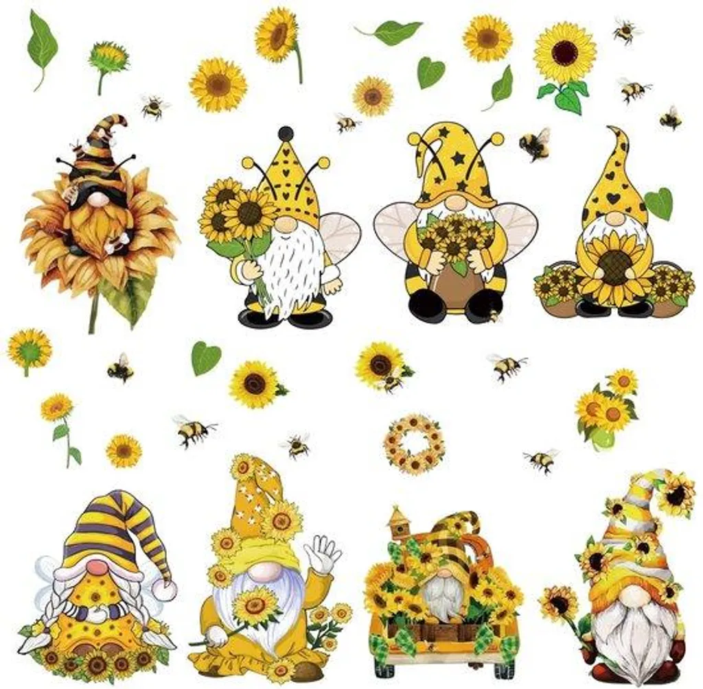 Stickers de fenêtre printemps lot de 8 feuilles déco vitres maison