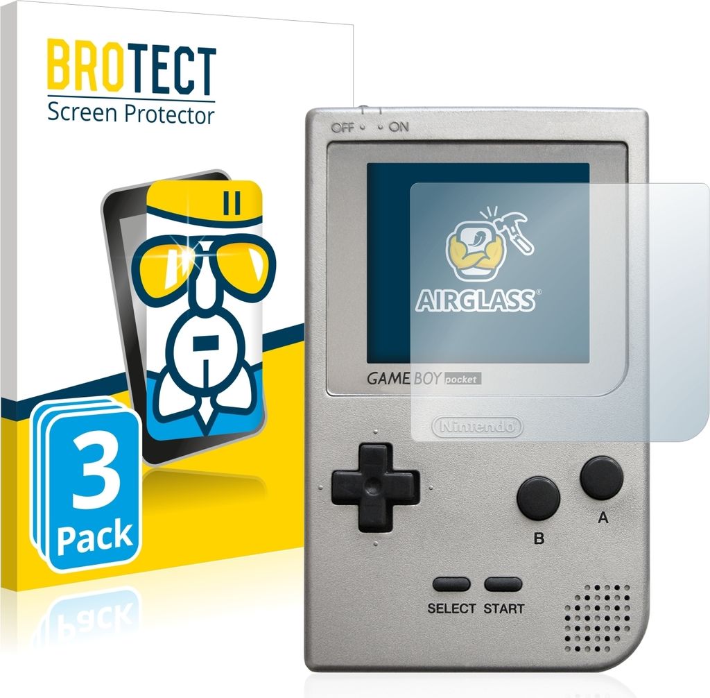 3x BROTECT Schutzglas für Nintendo Gameboy Pocket Schutzfolie Panzer Folie Glas Display Schutz klar