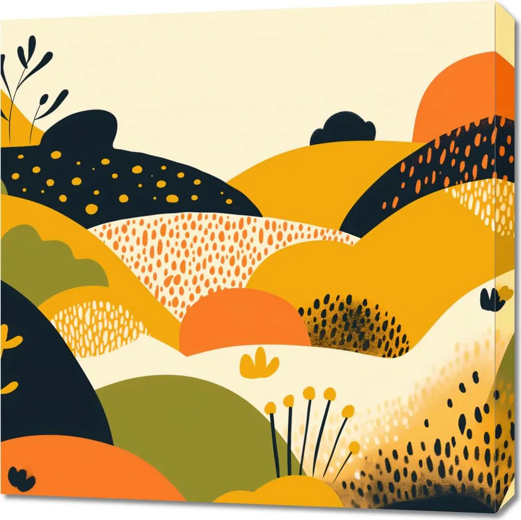 Quadro 70x70 cm Paesaggio nei toni del sole