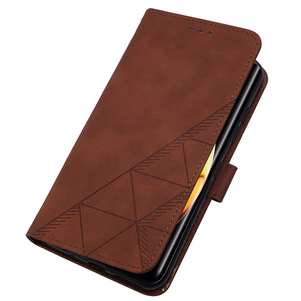 Custodia Realme 10 Pro+ 5G in Pelle Marrone Goffrata Portafoglio - 5