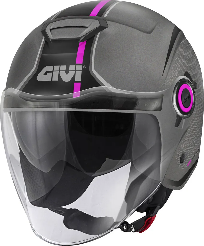 Casque Jet Ville Femme GIVI 12.5 Graphic Touch Rose Mat Robuste Taille M