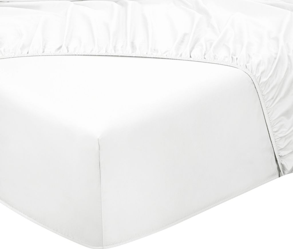 PHLOX Spannbettlaken 90x200 cm - 100% Baumwolle Satin - Fadendichte 300 - 28 cm Steg - Spannbetttuch - Weiß