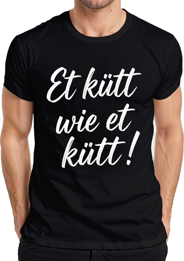 Et kütt wie et kütt Kölsch Köln Karneval Fastnacht närrische Tage Herren T-Shirt, Schwarz, S