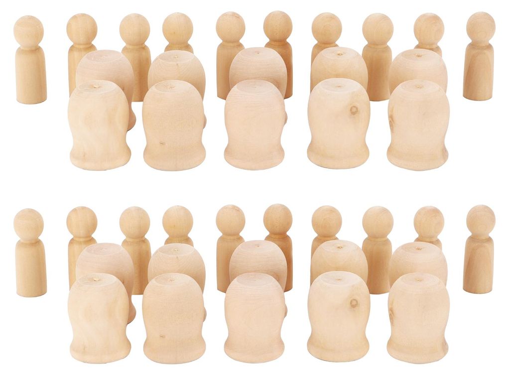 40 Stück Holzklammern, natürlich, unvollendet, entwickeln Sie praktische Fähigkeiten, Holzhandwerk zum Malen, Schnitzen