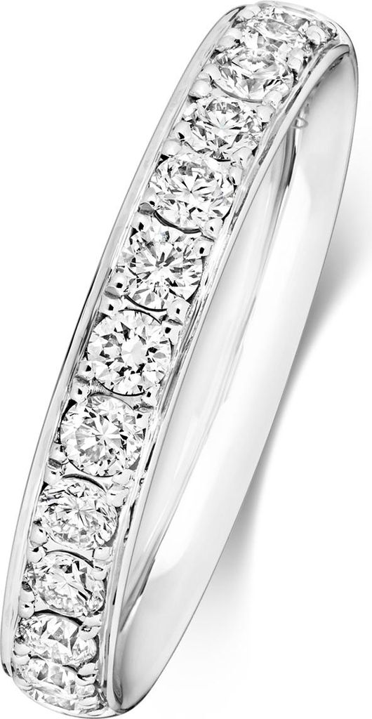 18 Karat (750) Weißgold Halb Eternity Diamant Trauring/Ehering/Hochzeitsring Brillant-Schliff 0.44 Karat G - SI1, 50 (15.9); TRS1874218KWRSK