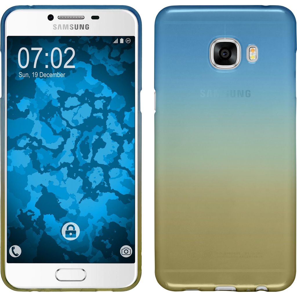 PhoneNatic Case kompatibel mit Samsung Galaxy C5 - Design:02 Silikon Hülle Ombrè + 2 Schutzfolien