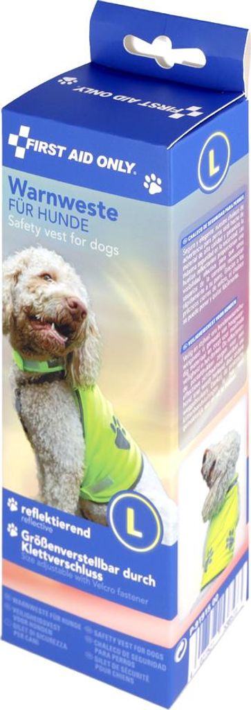 FIRST AID ONLY Hunde-Warnweste mit Pfoten-Print gelb L