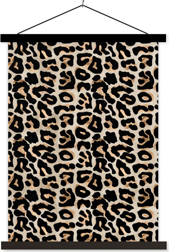 MuchoWow Textilposter Tierprint - Panther - Flecken - Luxus 40x53 cm mit schwarzem Rahmen - Abbildung