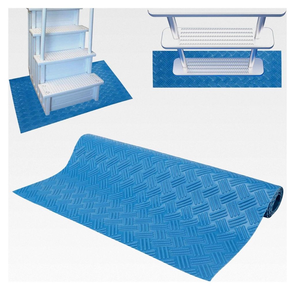 Rutschfeste Matte für Schwimmbadleitern, Schutzmatte für Poolfolie und Treppenschutz (36 x 16 Zoll)
