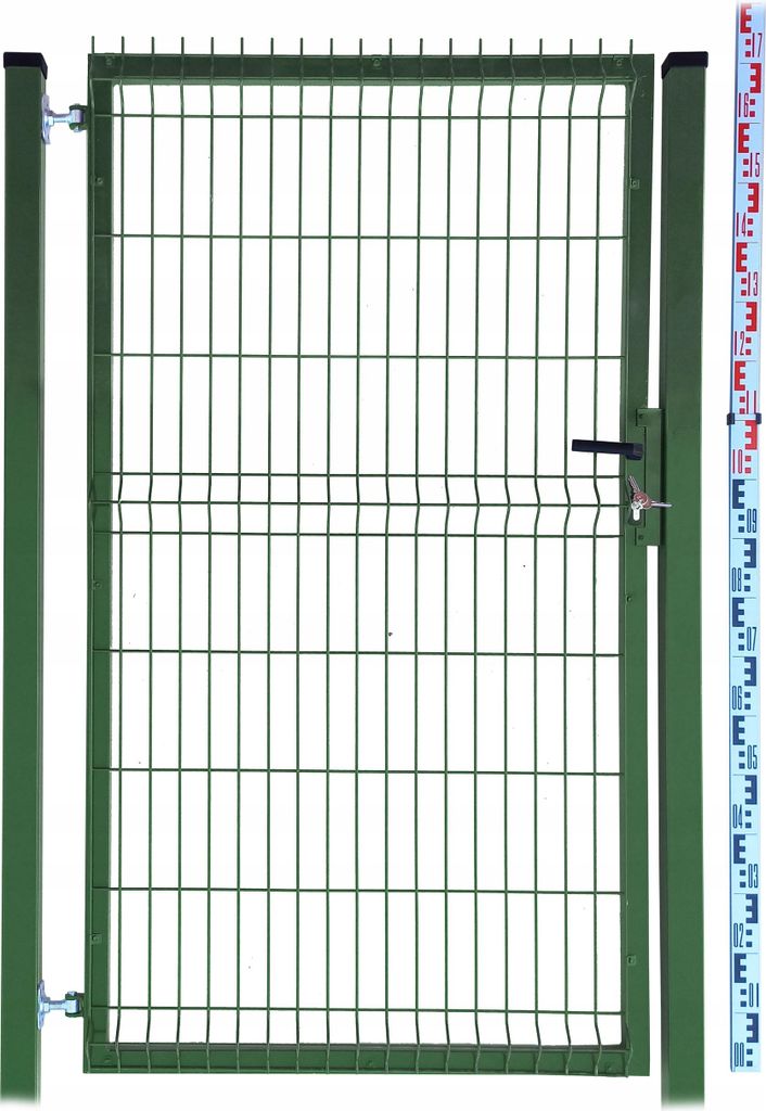 GARTENTOR 170 cm grün Einstabmatten 3D zwei PFOSTEN RAL6005 Zaun 173 cm | Gartentür Zauntor Einzeltor Tür Doppelstabmatten
