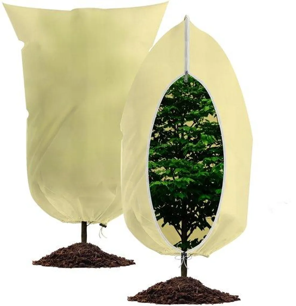 Voile d'hivernage pour plantes 80g/m² résistant et housse anti-gel zip