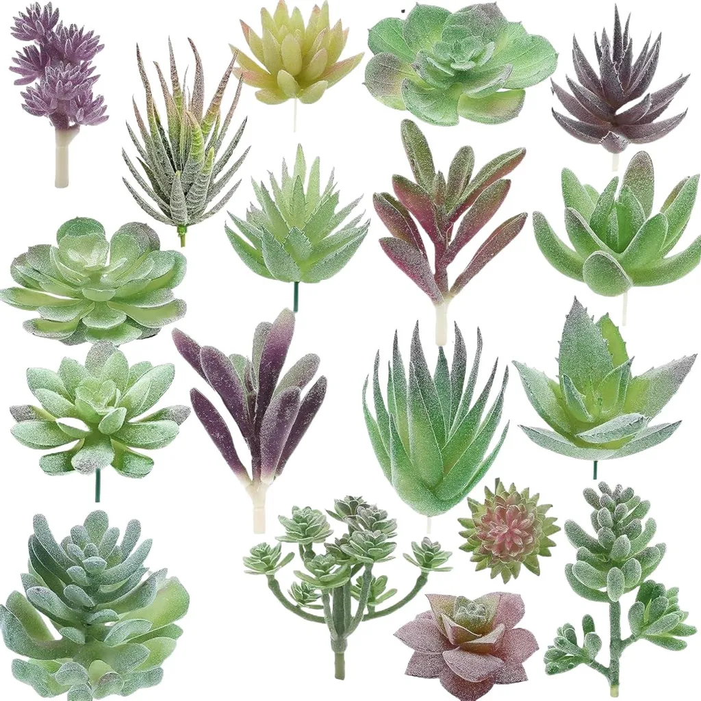 Lot de 18 Plantes Succulentes Artificielles pour Décoration Maison et DIY