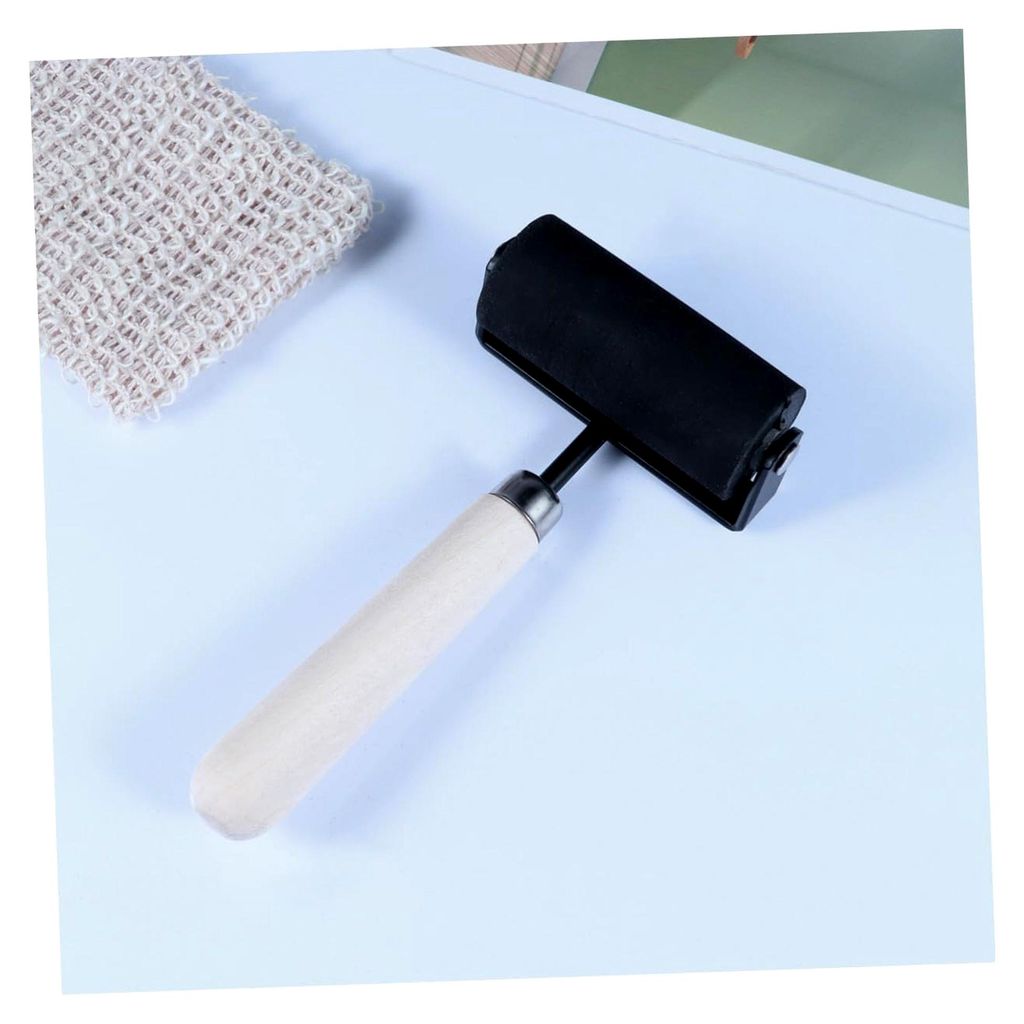 Holzmalrolle mit Klebedesign Farbrolle für Druckprojekte Stempelwalze mit Kunststoffrahmen zum Malen Malwerkzeug für Junge Mädchen und Bastelarb...