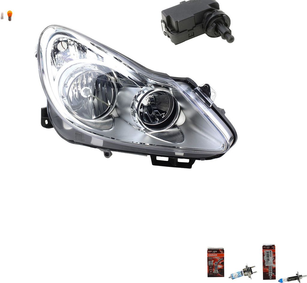 Johns, Scheinwerfer + Osram Night Breaker Laser passend für Opel Corsa D Rechts 1207203 1207936 1207204 5P0941295 13129840 93189095 1216188 93189358