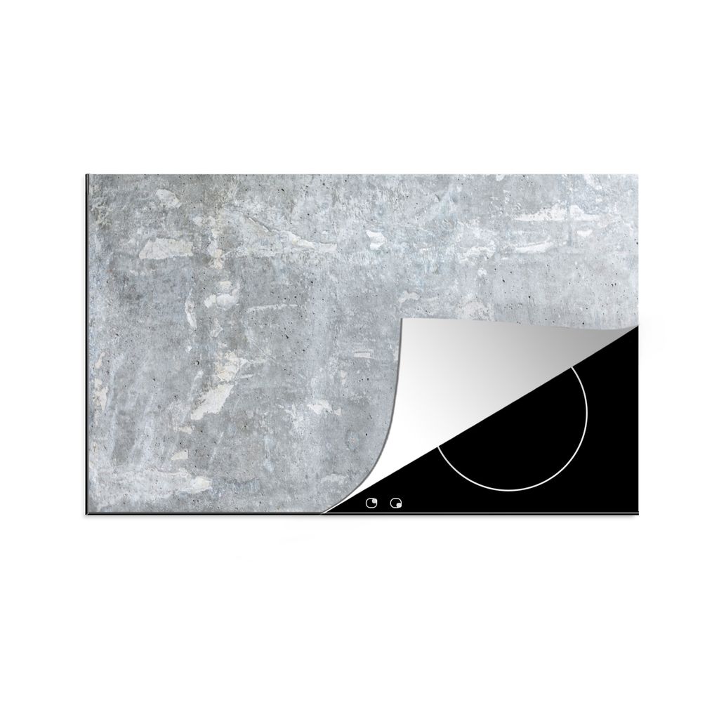 KitchenYeah Herdabdeckplatte Stein - Granit - Grau - Industrie - Design , 90x52cm, Küche Deko, Glaskeramikkochfeld Herdabdeckung, Abdeckplatte f...