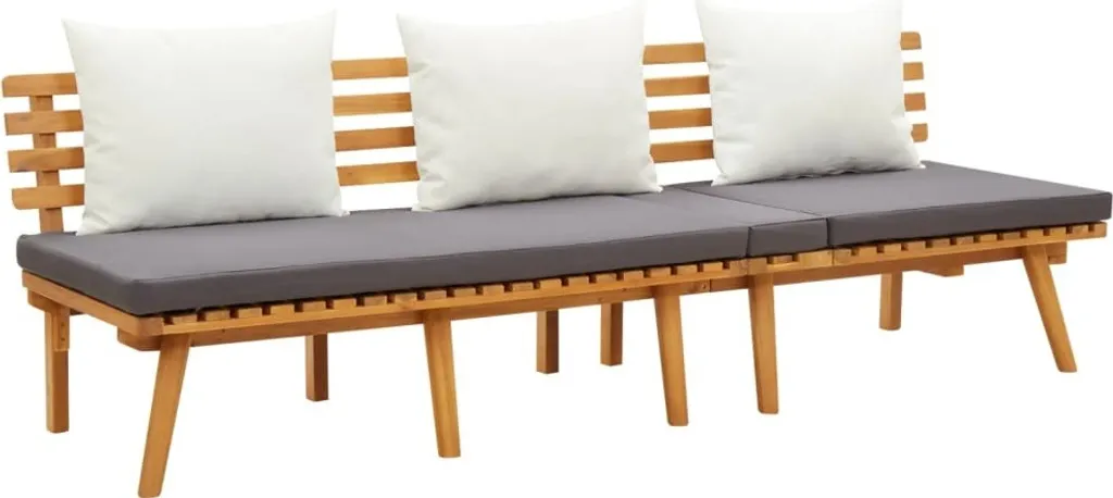 Lit de jardin en acacia robuste 200x65 cm : fini le mobilier qui s'abîme