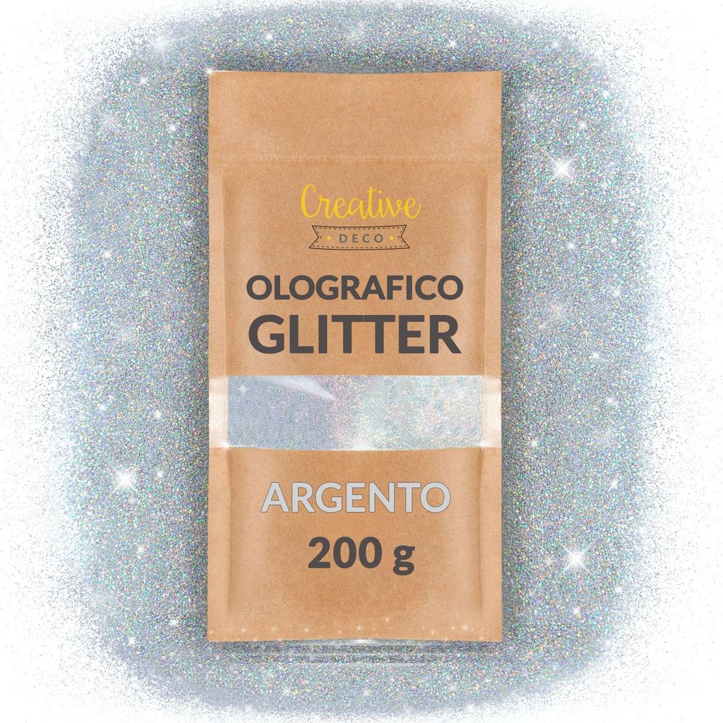Creative Deco 200g Argento Polvere Brillantini per Immagine del prodotto 