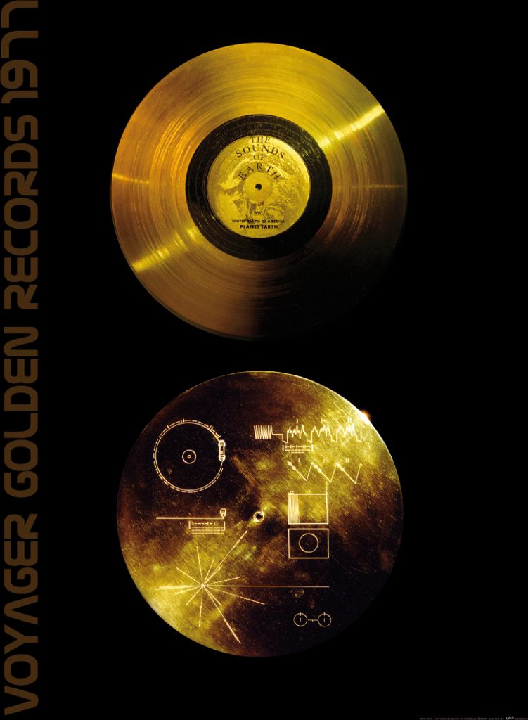 Schallplatten Kunstdruck Bild - Klänge Der Erde, Voyager Golden Records (80 x 60 cm)