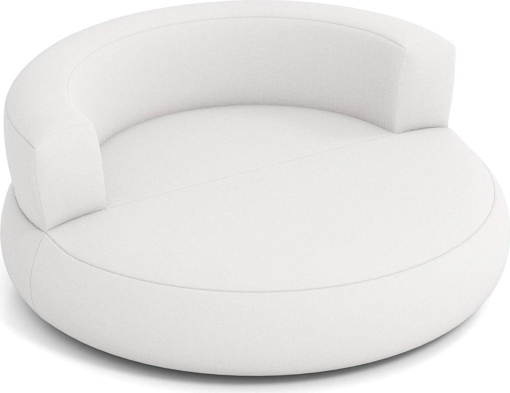 COSTWAY Aufblasbares Sofa, rundes Luftsofa mit Rückenlehne & Breiten Armlehnen, Luftsessel mit Leinen-Bezug, Bodensessel, aufblasbarer Bodensofa, ...