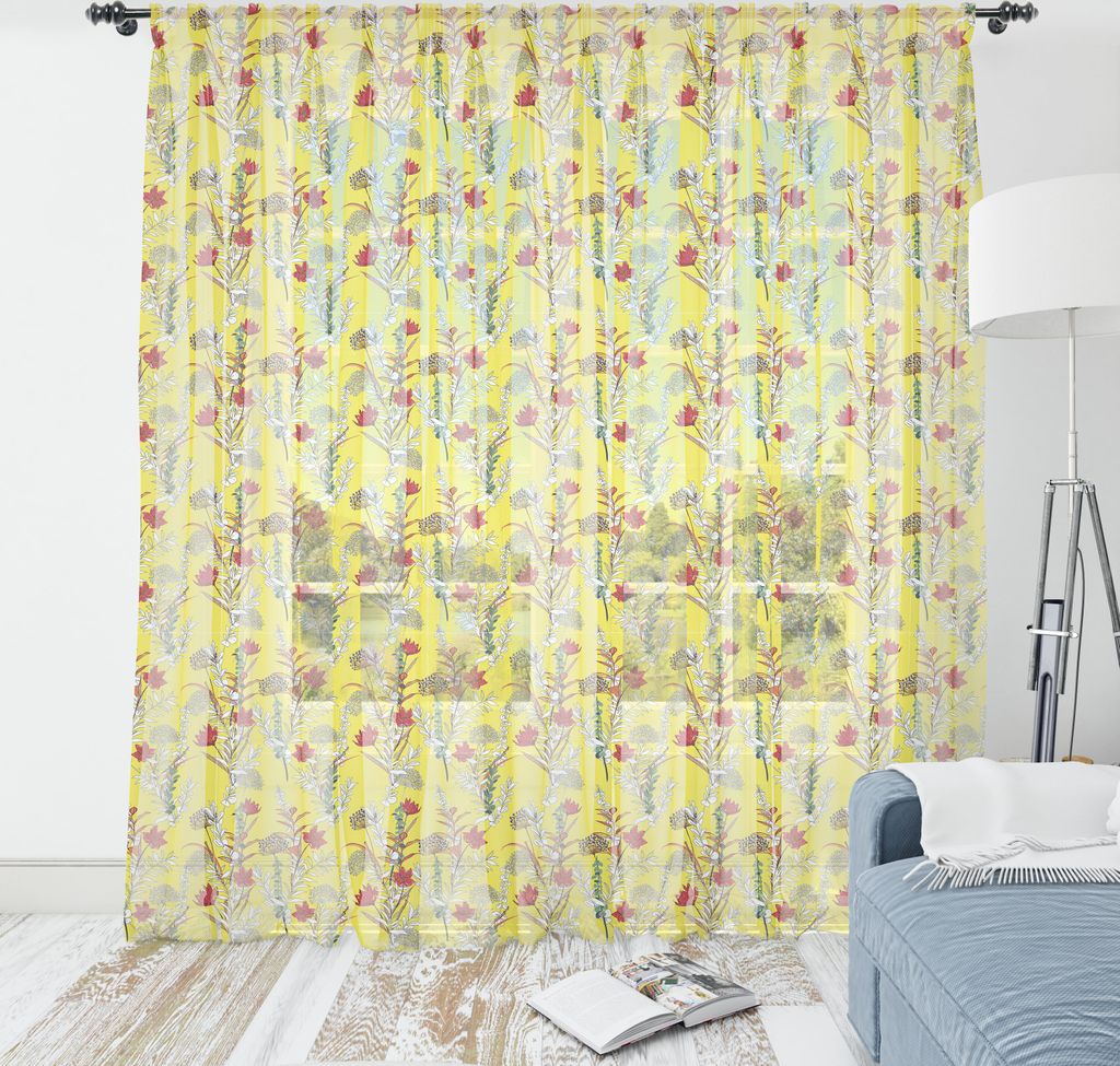 ABAKUHAUS Jahrgang Wandteppich, Repeating Botanische Muster mit künstlerischen Design Blumen und blättrigen Kräutern, Wohnzimmer Schlafzimmer se...