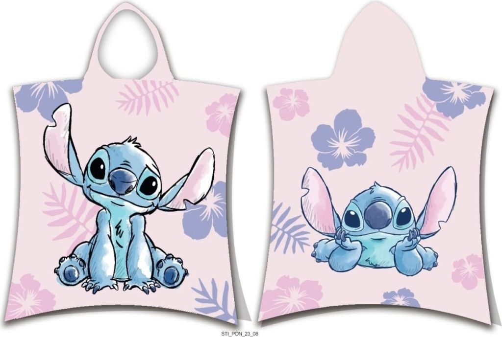 JERRY FABRICS Poncho Lilo et Stitch Rose Coton - éponge, Image du produit 
