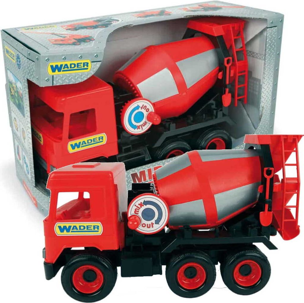 MIDDLE TRUCK Bétonnière rouge et noire en carton Image du produit 