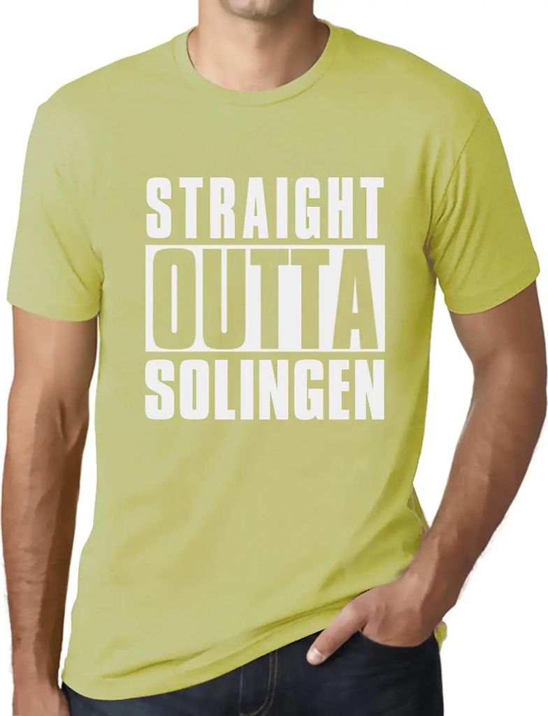Herren Grafik T-Shirt Straight Outta Solingen Öko-Verantwortlich Vintage Jahrgang Kurzarm Lustige Druck Geburtstag Geschenk Mann