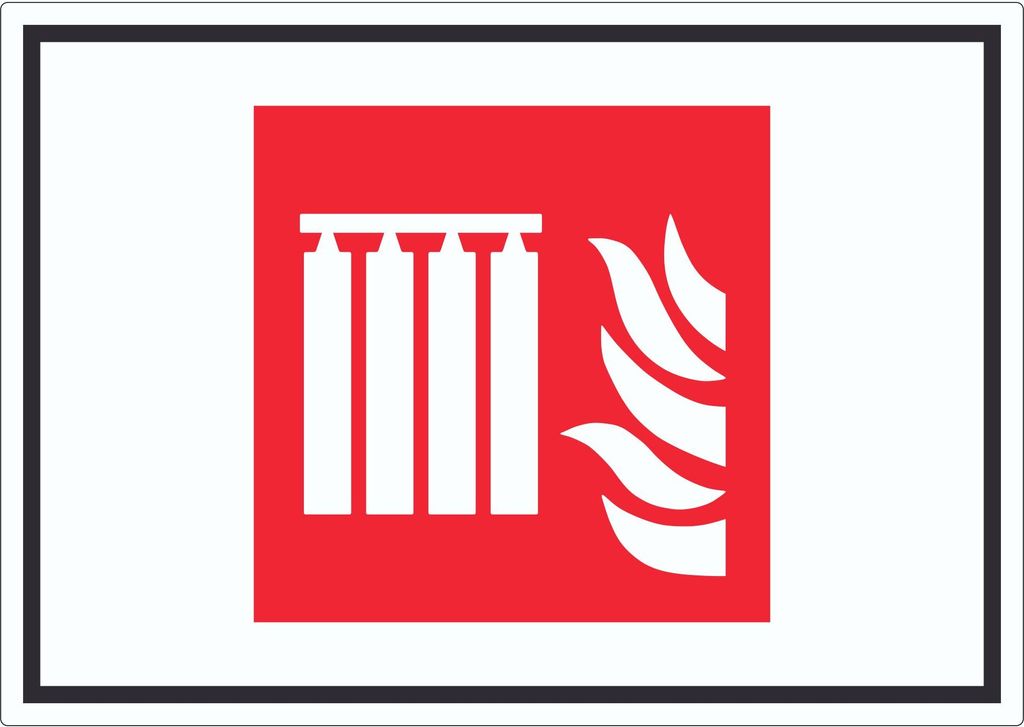Fest eingebaute Feuerlöschmittel-Batterie Symbol Aufkleber A5 (148x210mm)