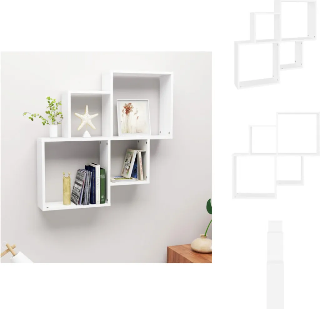 Mensola a Muro vidaXL Legno Bianco 80x15x78,5 cm - Scaffale a Cubi