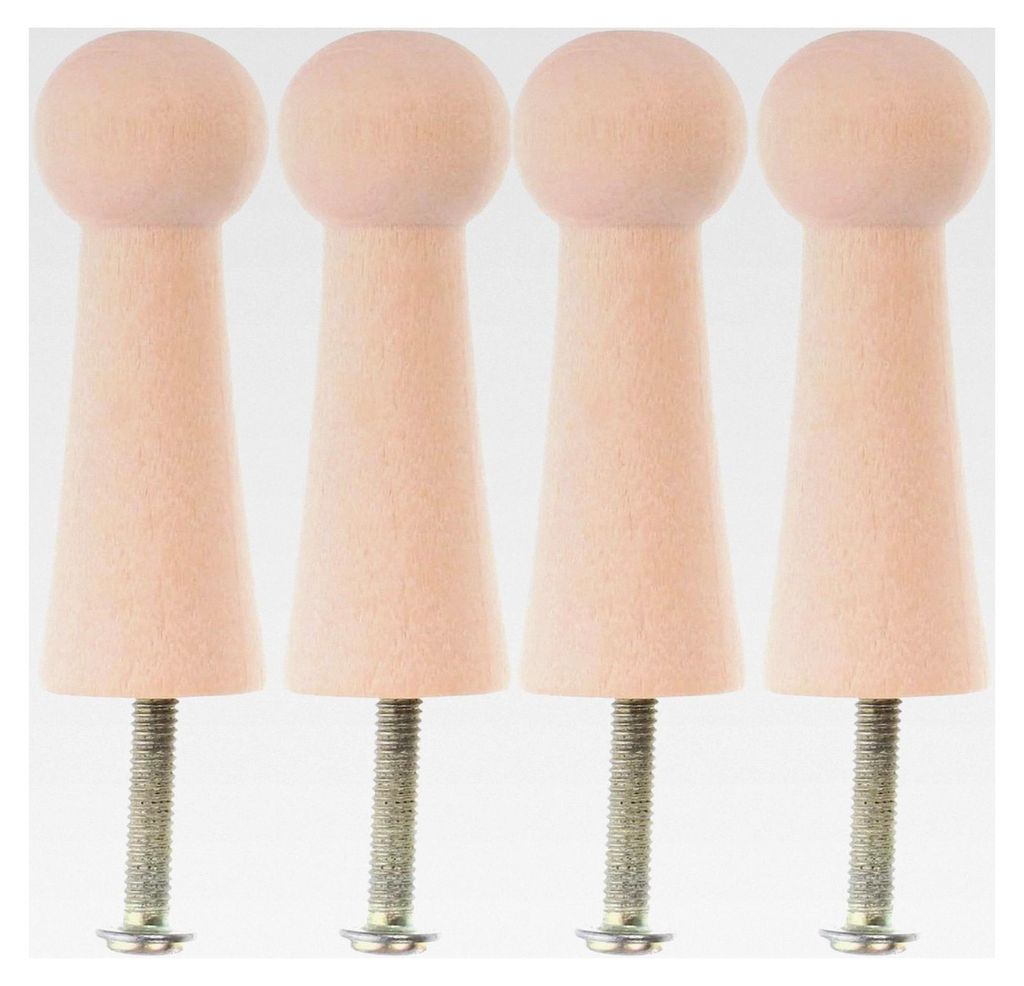 Multifunktionale Runde Holzhaken 5 x 1,6 x 1,5 cm – Solide Ball Kleiderhaken für Wandmontage, Praktische Garderobenhaken für Bad, Flur und Wohn...
