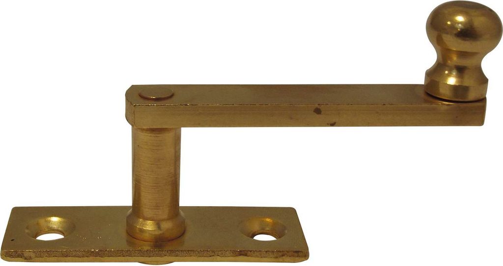 Fensterreiber auf eckiger Platte 20 mm für Kastenfenster, Messing poliert