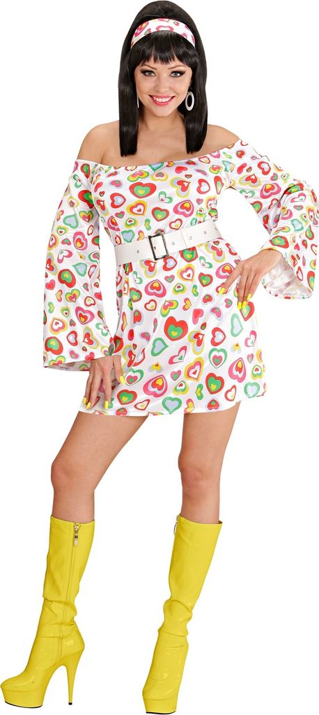 "70s MOD" (Kleid, Gürtel, Stirnband) - Größe: L
