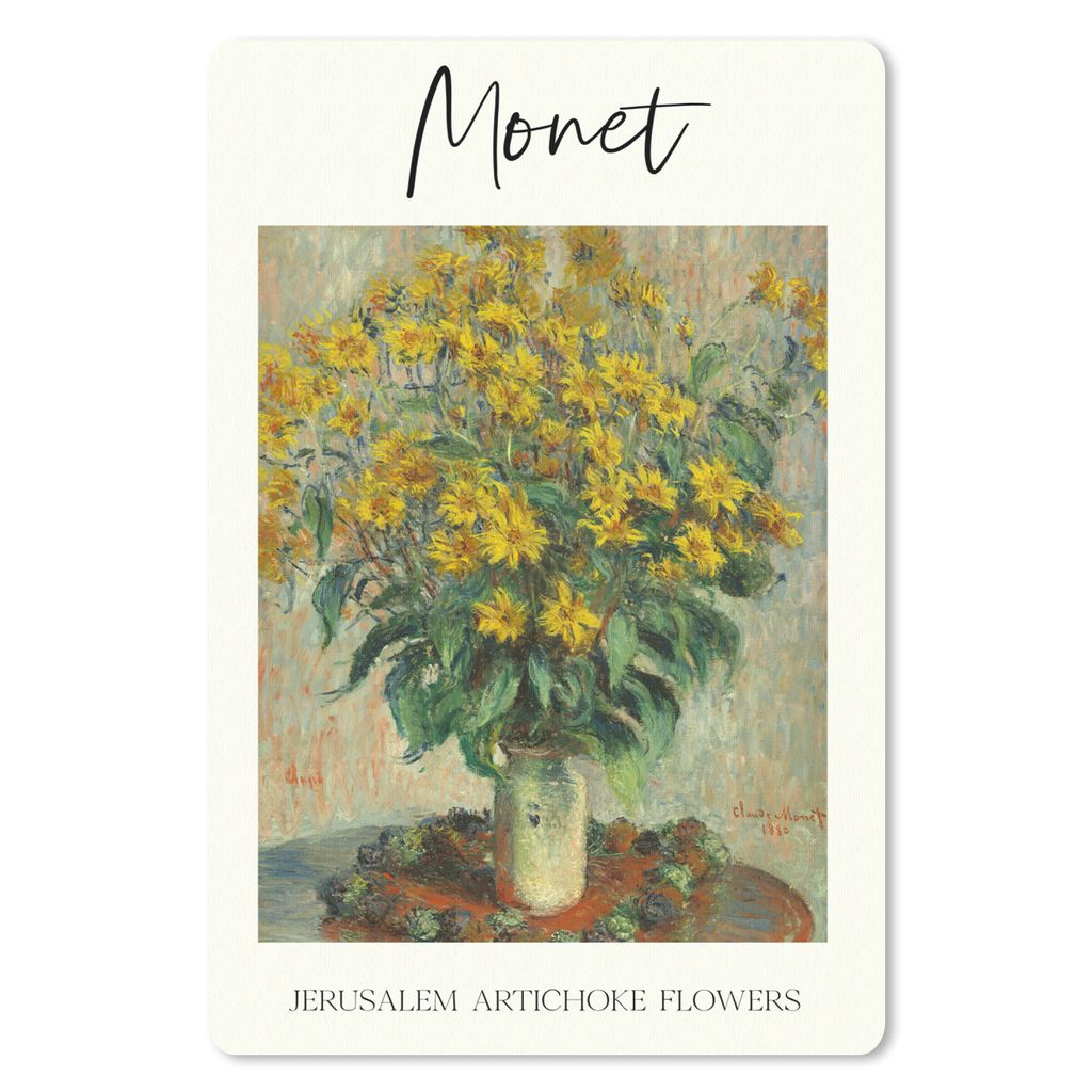 MuchoWow Mauspad Mousepad Gemälde - Monet - Topinamburblüten 40x60 cm - Mousepads - Maus Mat - Pad - Mausunterlage - Schreibtisch Accesoire